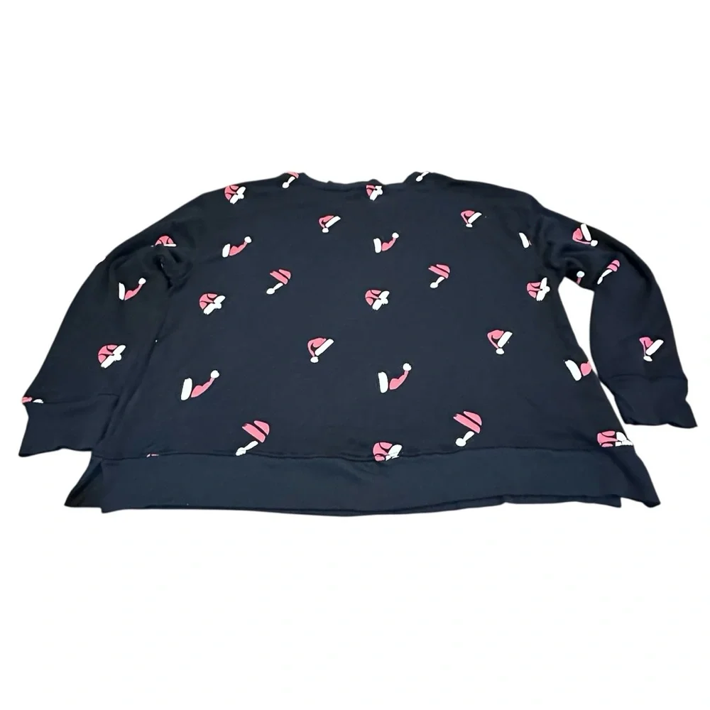 Jane + Delancey Naughty/Nice‎ Santa Hat Print women’s Sweatshirt XL